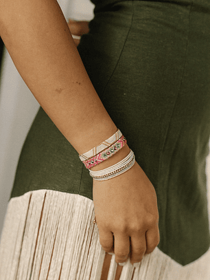 Wayuu Skinny bracelet - Sahara Blush