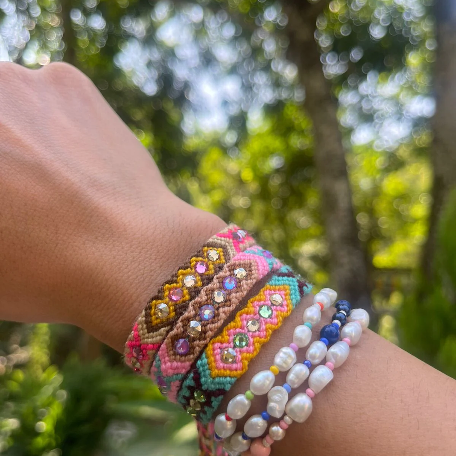 Wayuu Skinny Bracelet - Barbie Pink 2