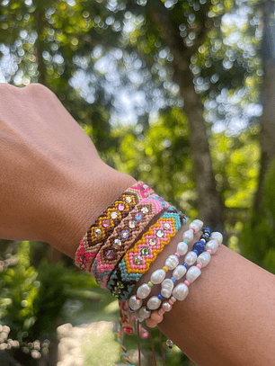 Wayuu Skinny Bracelet - Barbie Pink