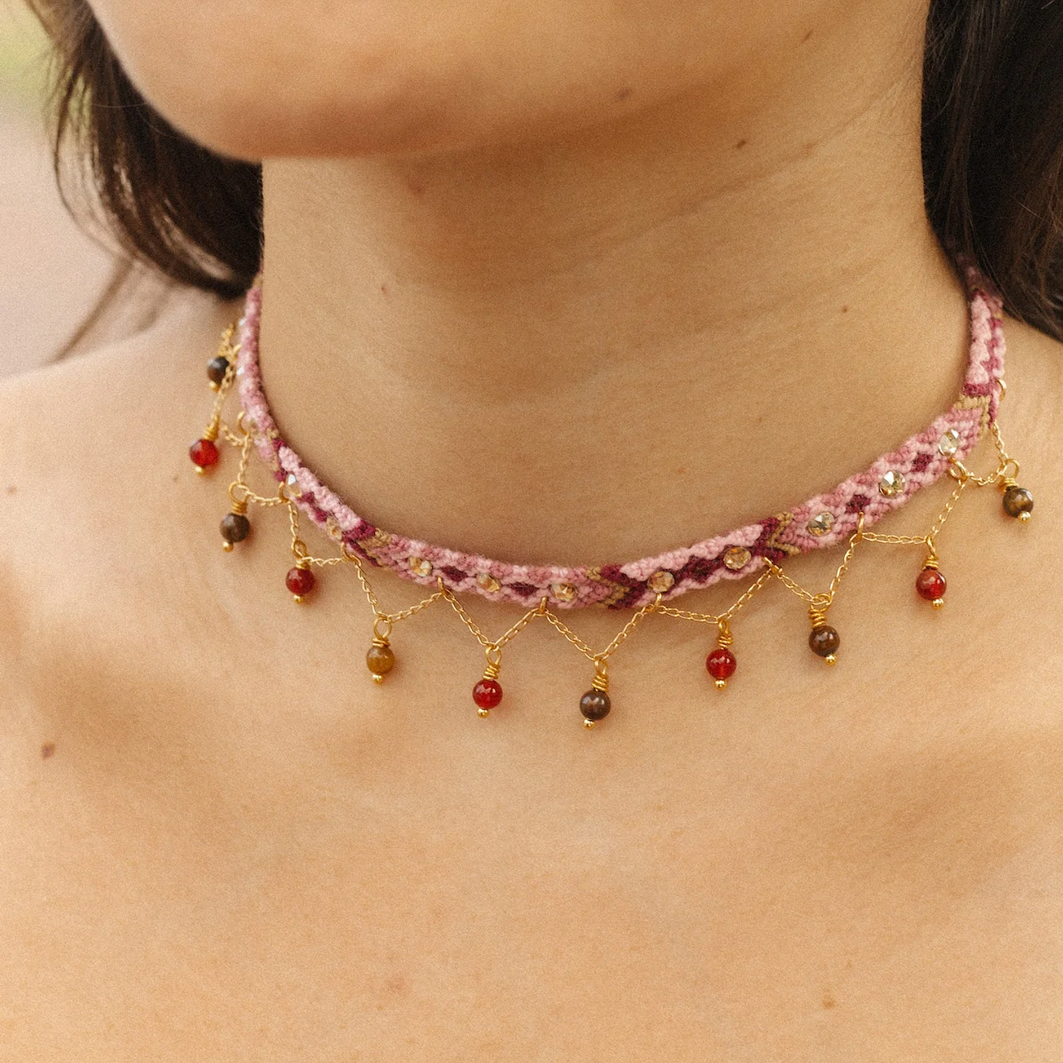 Choker Wayuu Jolotsü - Pink Aura 4