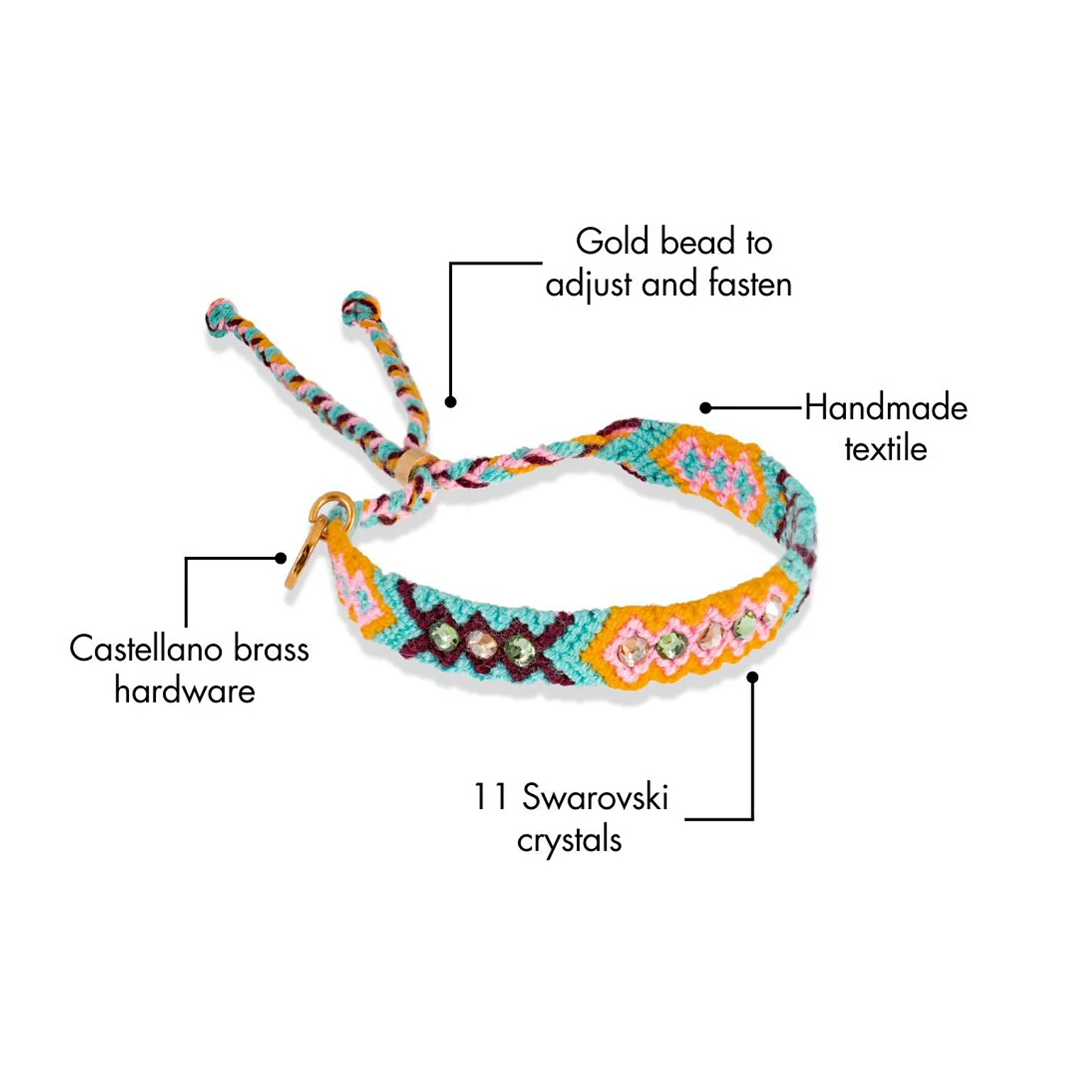 Wayuu Skinny bracelet - Aqua 3