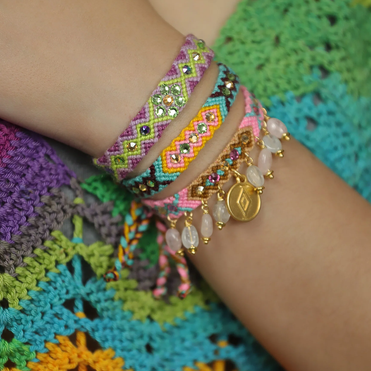 Wayuu Skinny bracelet - Aqua 4
