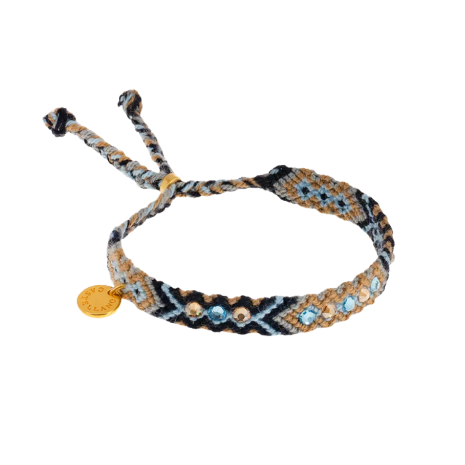 Wayuu Skinny Bracelet - Blue Beach 1