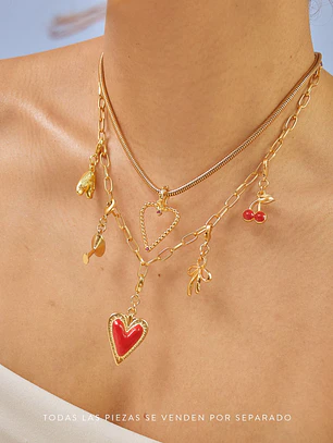 Mini Charm Corazón de Fuego 