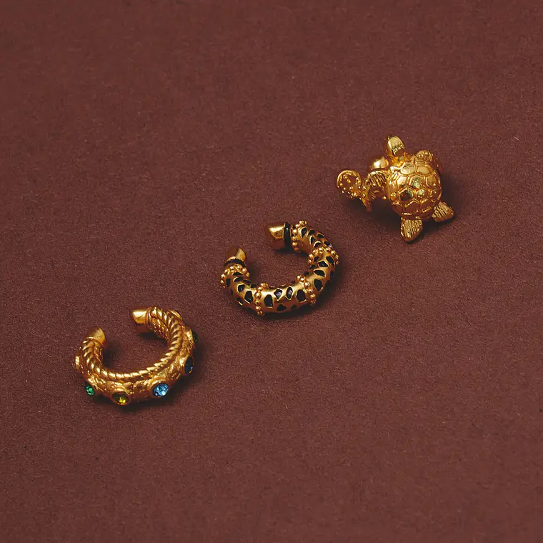 Set de 3 Earcuffs Arena Dorada 4