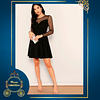 VESTIDO CASUAL, CORTO, NEGRO, MODELO MC10. ENCANTO DE VESTIDO.MC10