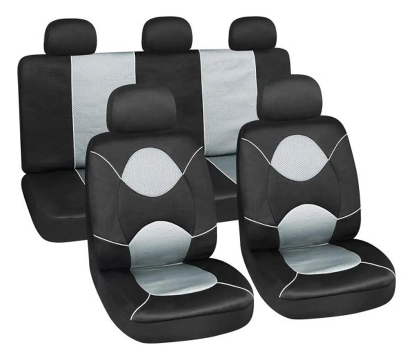 Funda Cubre Asiento Universal Negro-Gris Motorlife