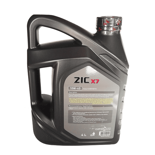 Aceite X7 10W 40 Full Sintético 4 Litros Zic