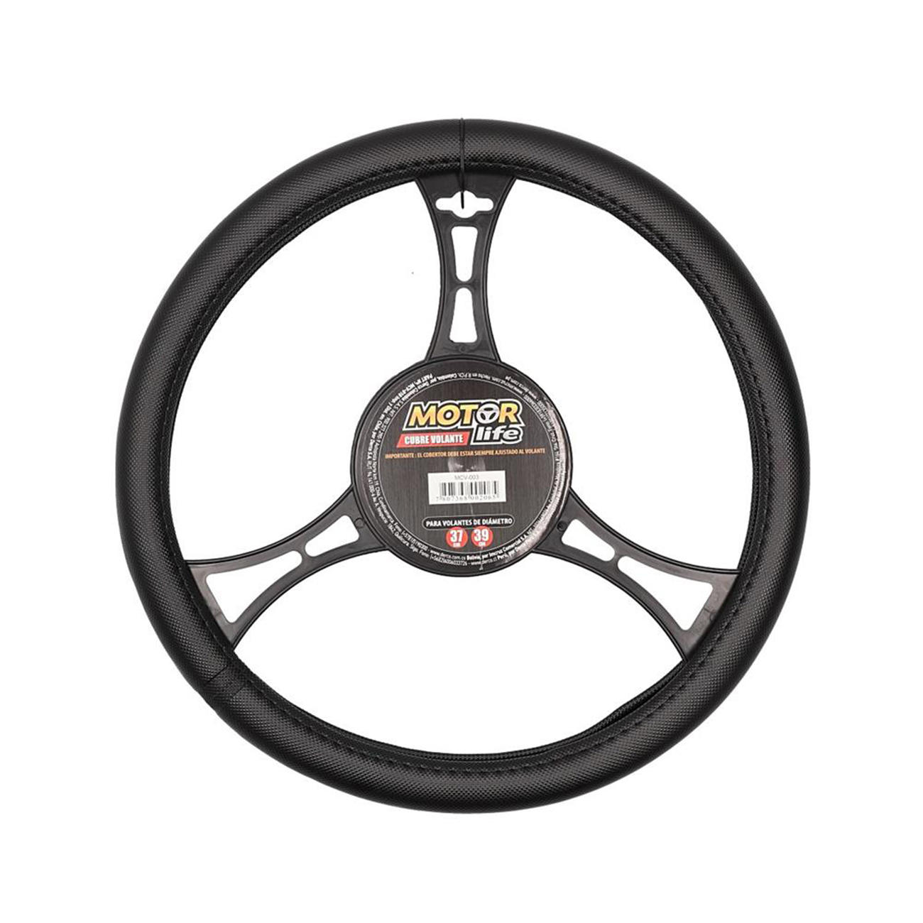 Cubre Volante Universal Cuero Negro