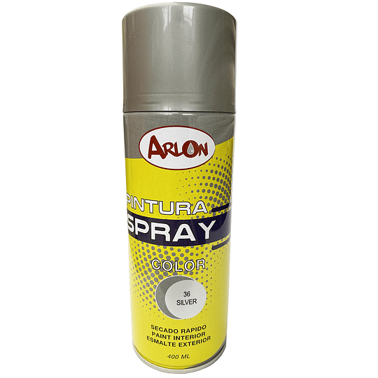 Pintura Spray Gris Plata Aerosol Uso General