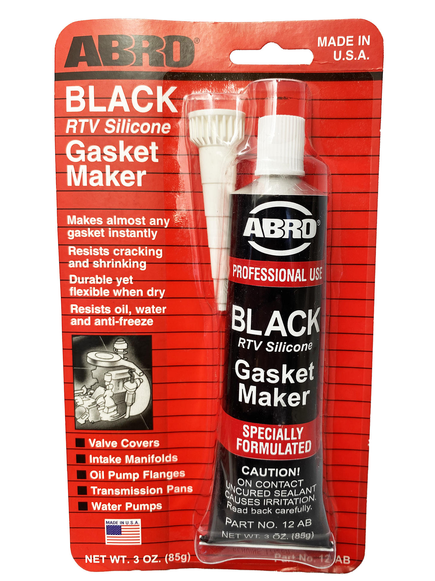 Silicona Negra Black Gasket Americana Abro Alta Temperatu...