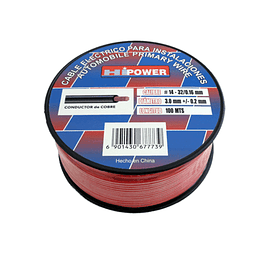 5 Metros De Cable Automotriz 14 Awg Rojo Calidad Premium