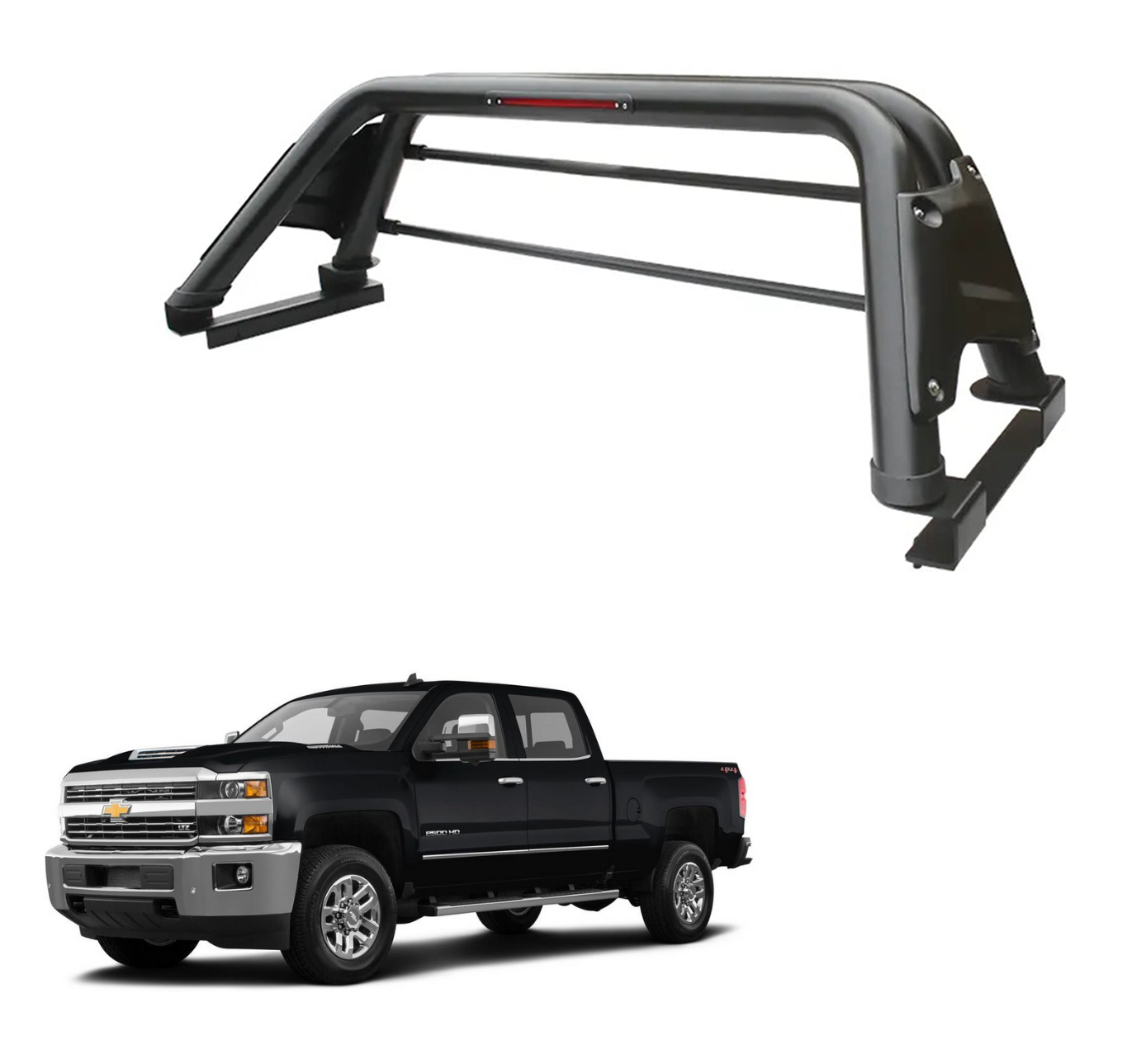 Barra sobre riel "Elegance" Bepo Chevrolet New Silverado TRAILBOSS/HC/ZR2 - Cromo 2019-2026