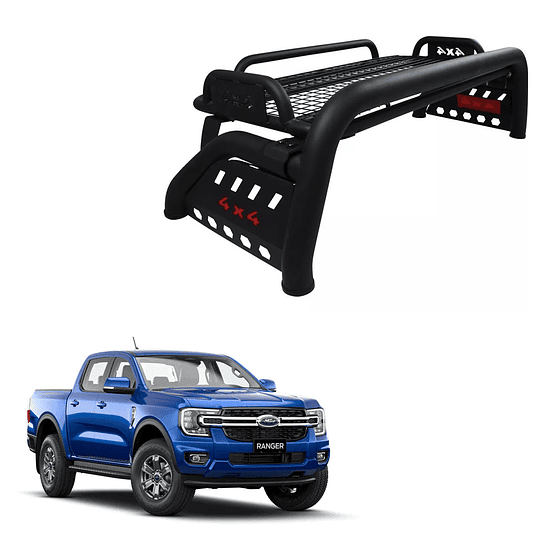 Barra Antivuelco Negro Matte 4x4 Ford Ranger 2013-2024