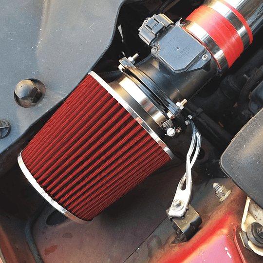 Filtro De Aire Conico Rojo 75mm Auto Tuning Alto Flujo