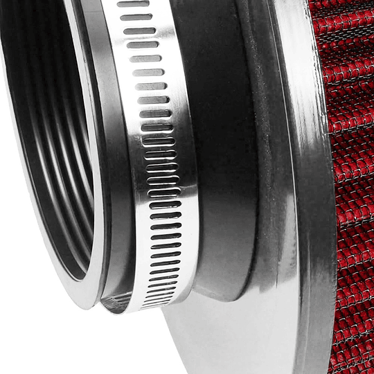 Filtro De Aire Conico Rojo 75mm Auto Tuning Alto Flujo