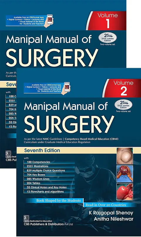 Manipal Manual of Surgery, Vol 1, 2, Seventh Edition