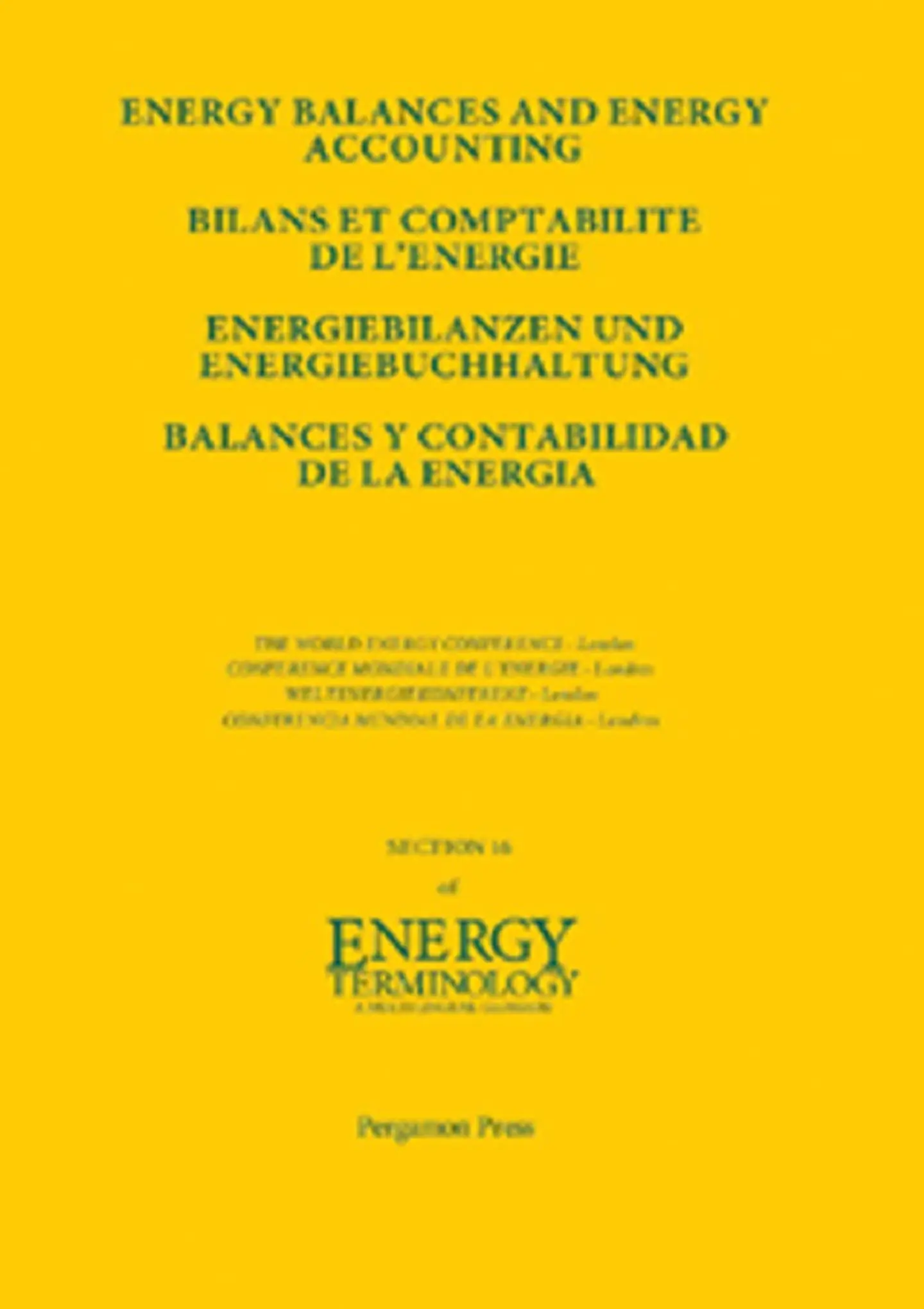 Energy Balances and Energy Accounting: Energiebilanzen und Energiebuchhaltung 1