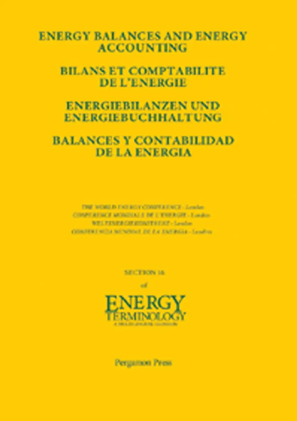 Energy Balances and Energy Accounting: Energiebilanzen und Energiebuchhaltung 1