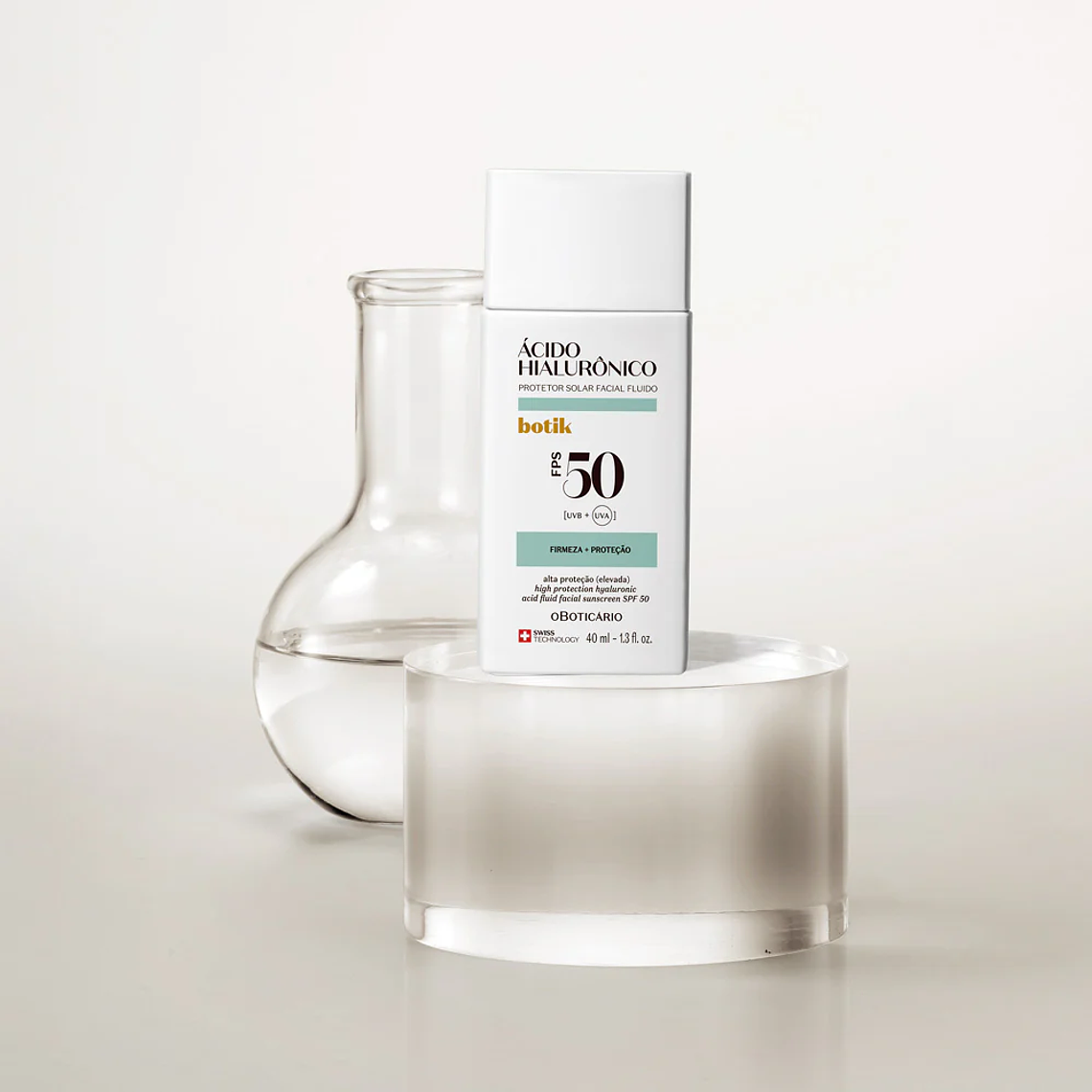Protetor Solar Facial Fluido FPS 50 Botik Ácido Hialurónico 40ml 2