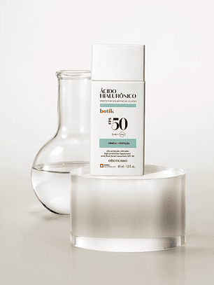 Protetor Solar Facial Fluido FPS 50 Botik Ácido Hialurónico 40ml