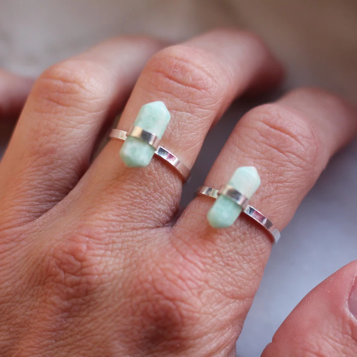 Anel amazonita prata 925 1