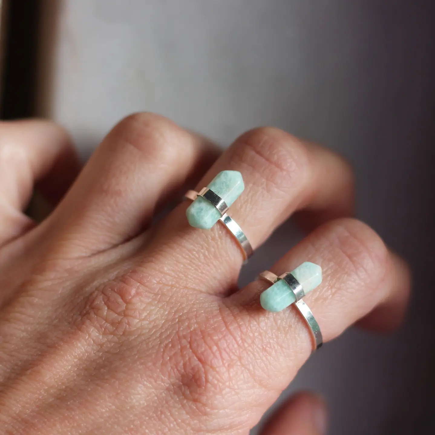 Anel amazonita prata 925 3