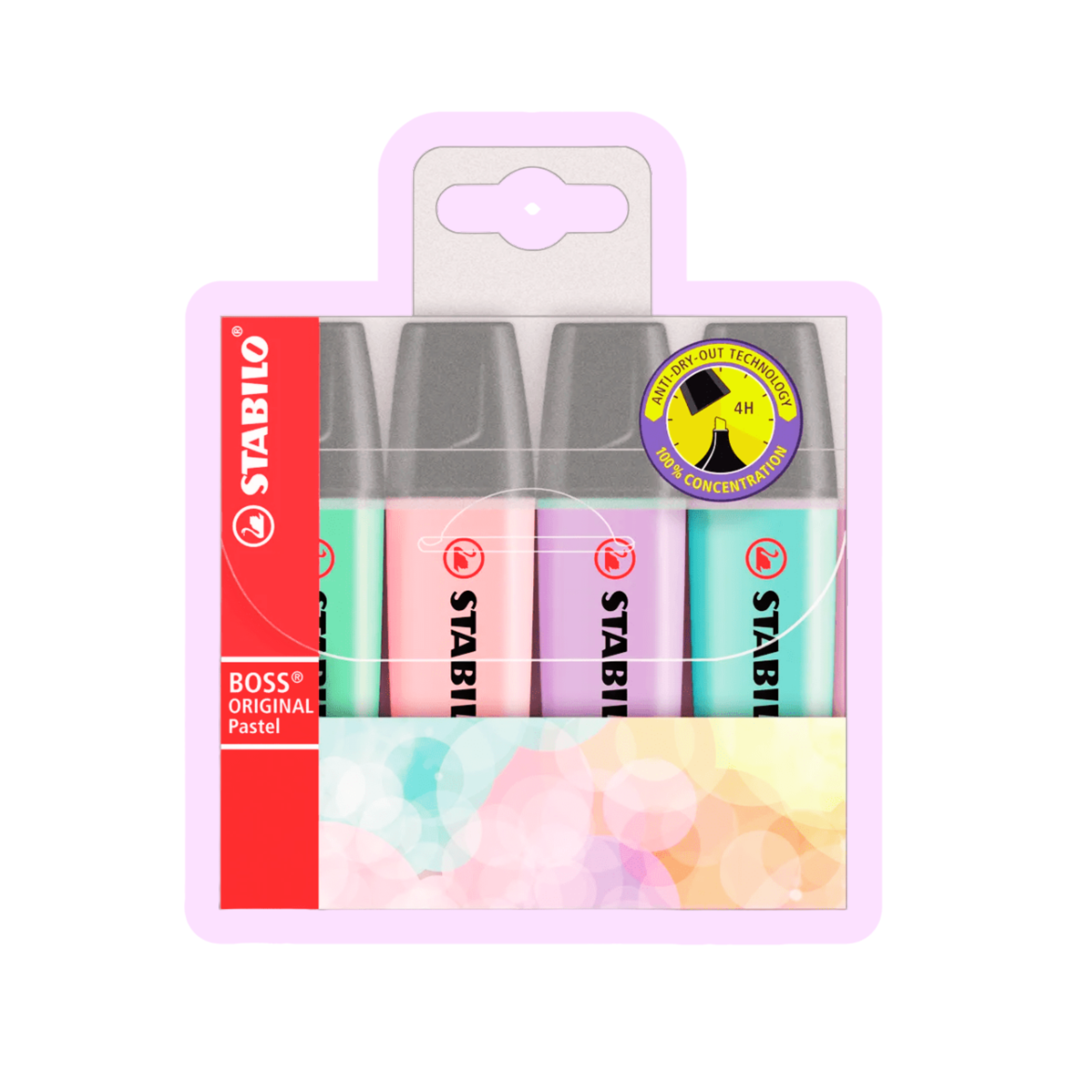 Set 4 destacadores estabilo pastel 1