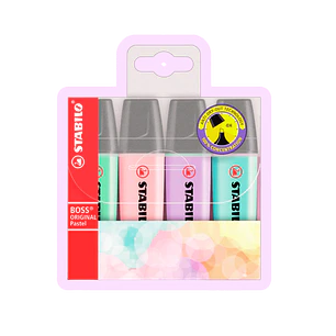 Set 4 destacadores estabilo pastel