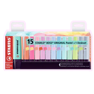 Set de 15 destacadores stabilo pastel