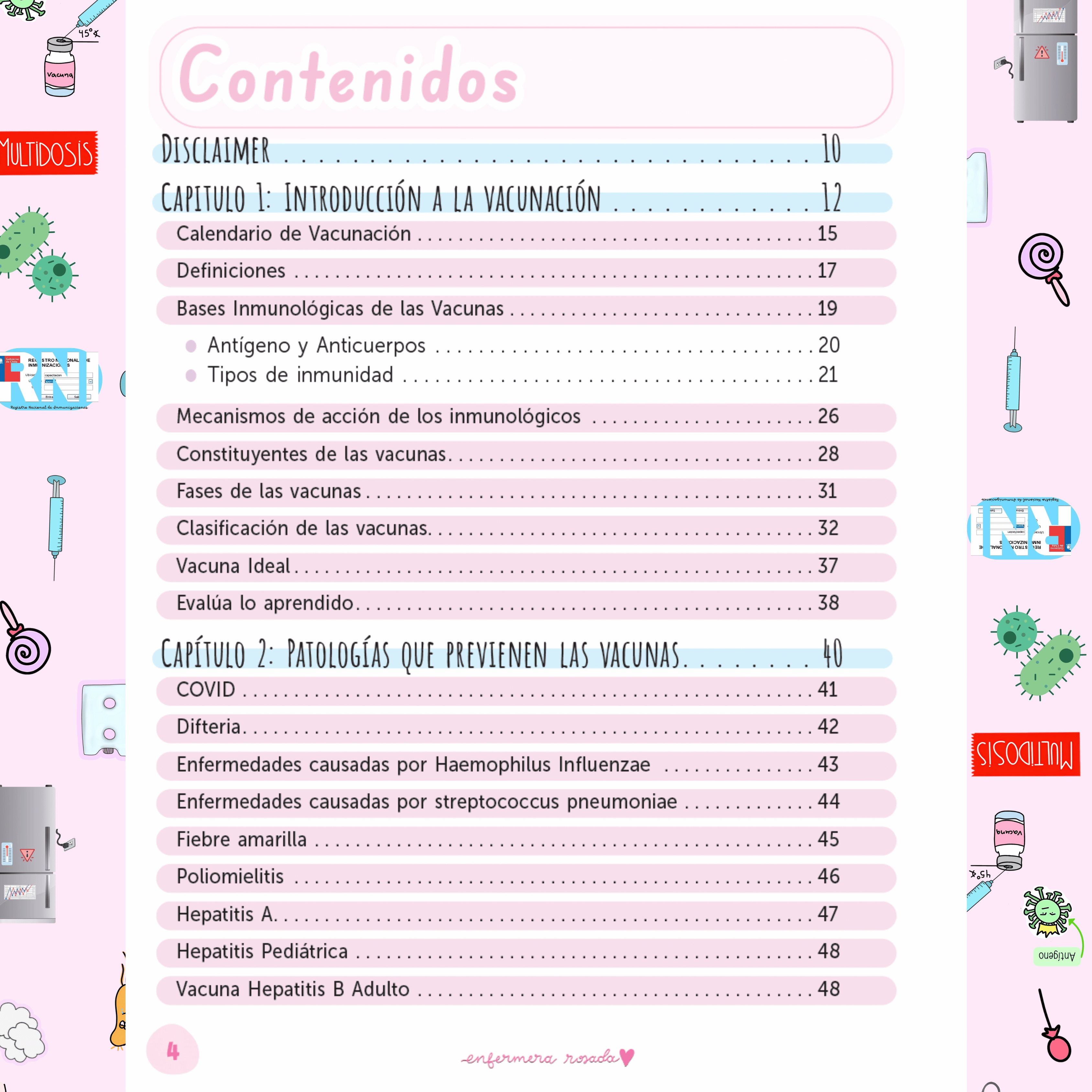 Libreta Vacunas e Inmunoglobulinas — libreta de bolsillo para estudiantes de enfermería | Enfermera Rosada (3)