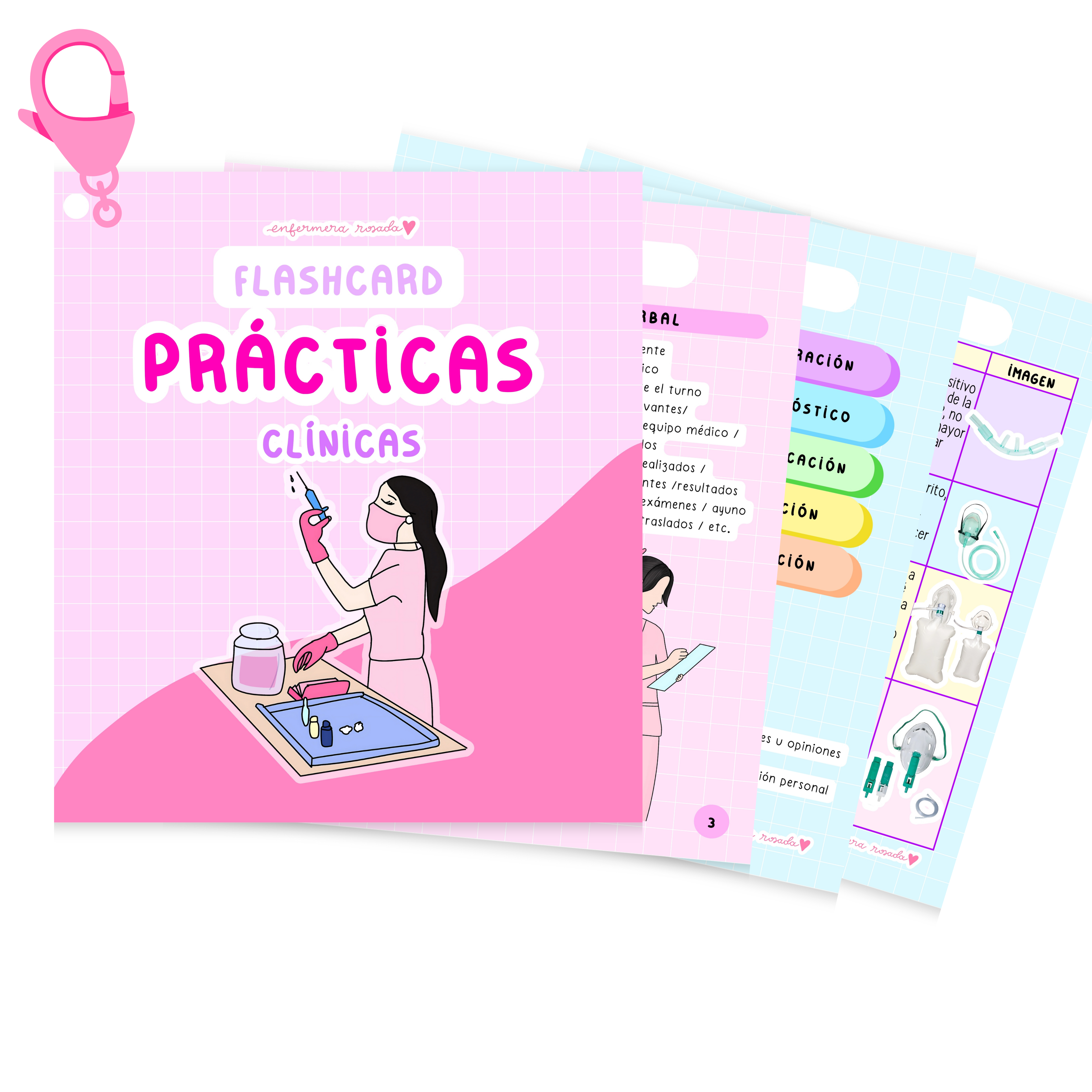 Flashcards Prácticas Clínicas — libreta de bolsillo para estudiantes de enfermería | Enfermera Rosada (1)