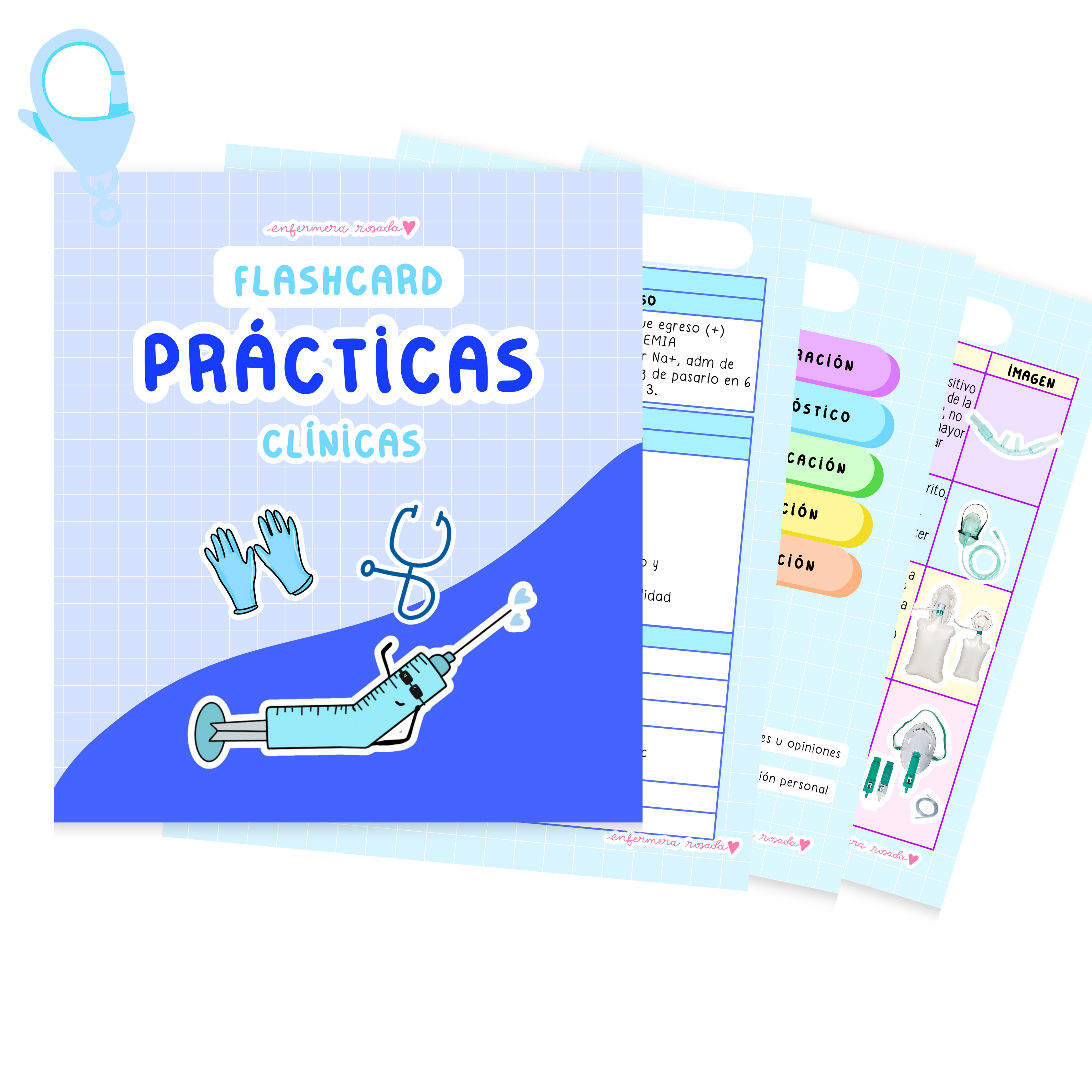 Flashcards Prácticas Clínicas — libreta de bolsillo para estudiantes de enfermería | Enfermera Rosada (2)