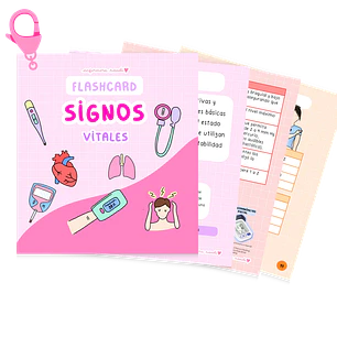 Flashcards Signos Vitales — libreta de bolsillo para estudiantes de enfermería | Enfermera Rosada