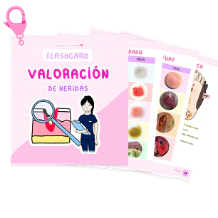 Flashcards Valoración de Heridas — libreta de bolsillo para estudiantes de enfermería | Enfermera Rosada