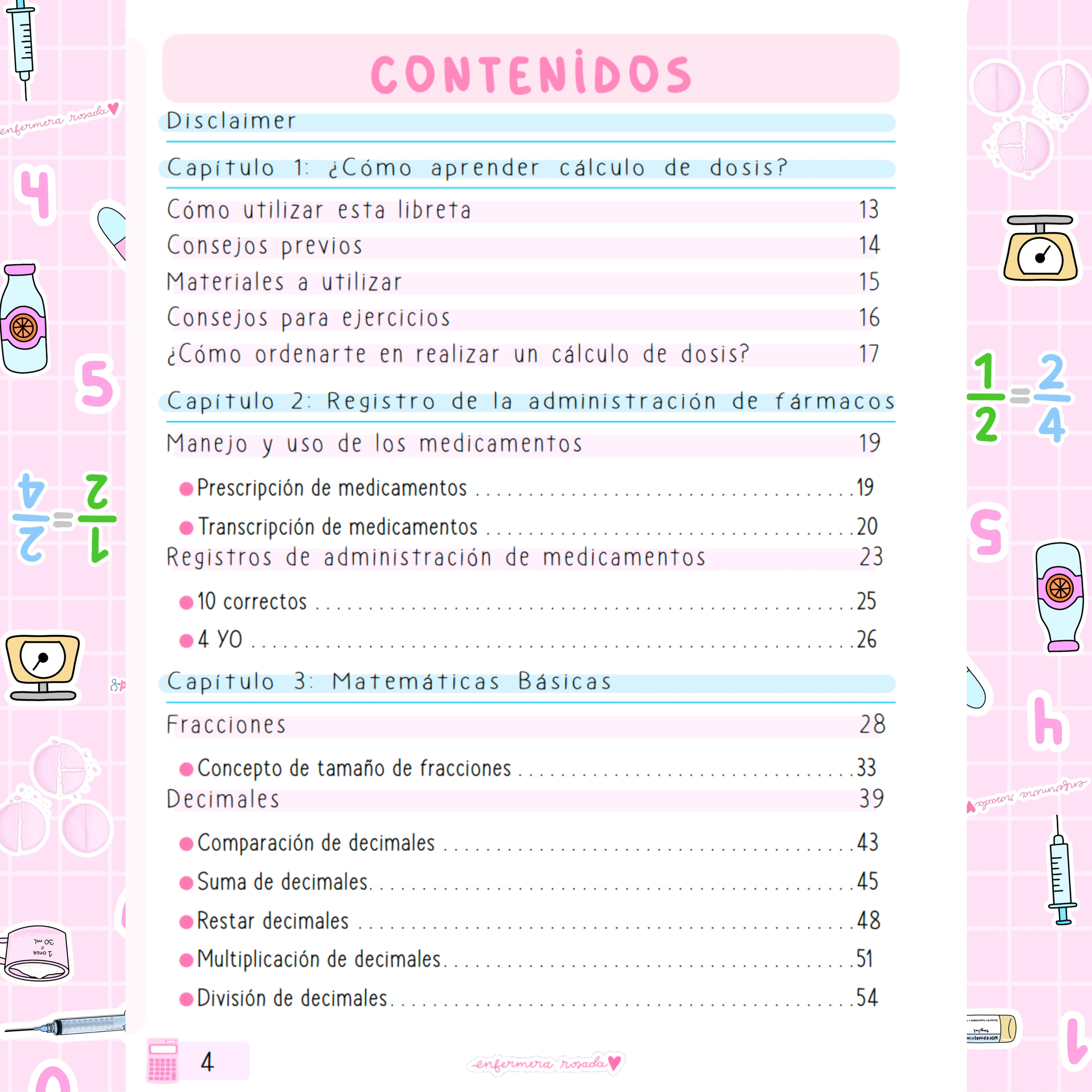 Libreta Cálculo de Dosis — libreta de bolsillo para estudiantes de enfermería | Enfermera Rosada (3)