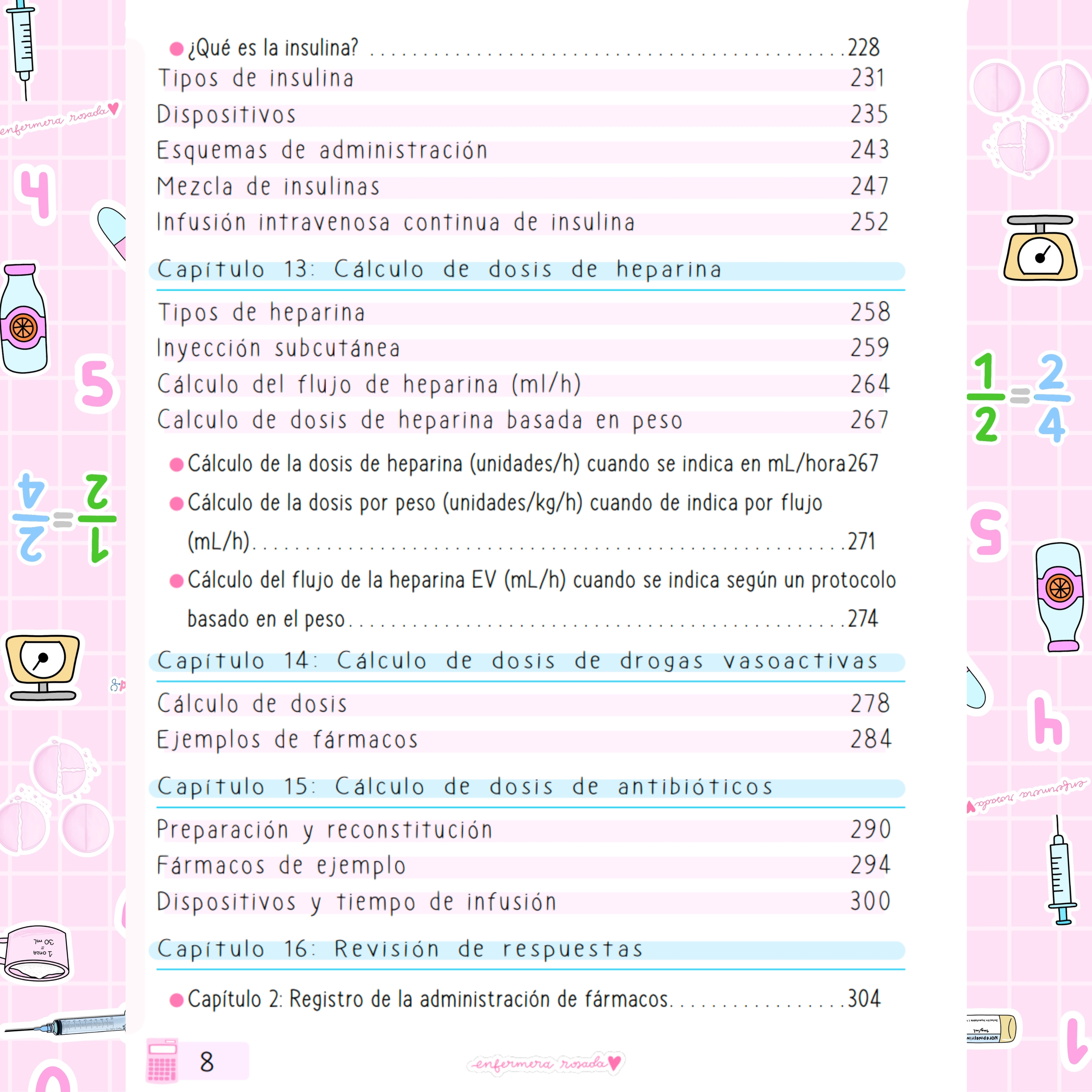 Libreta Cálculo de Dosis — libreta de bolsillo para estudiantes de enfermería | Enfermera Rosada (7)