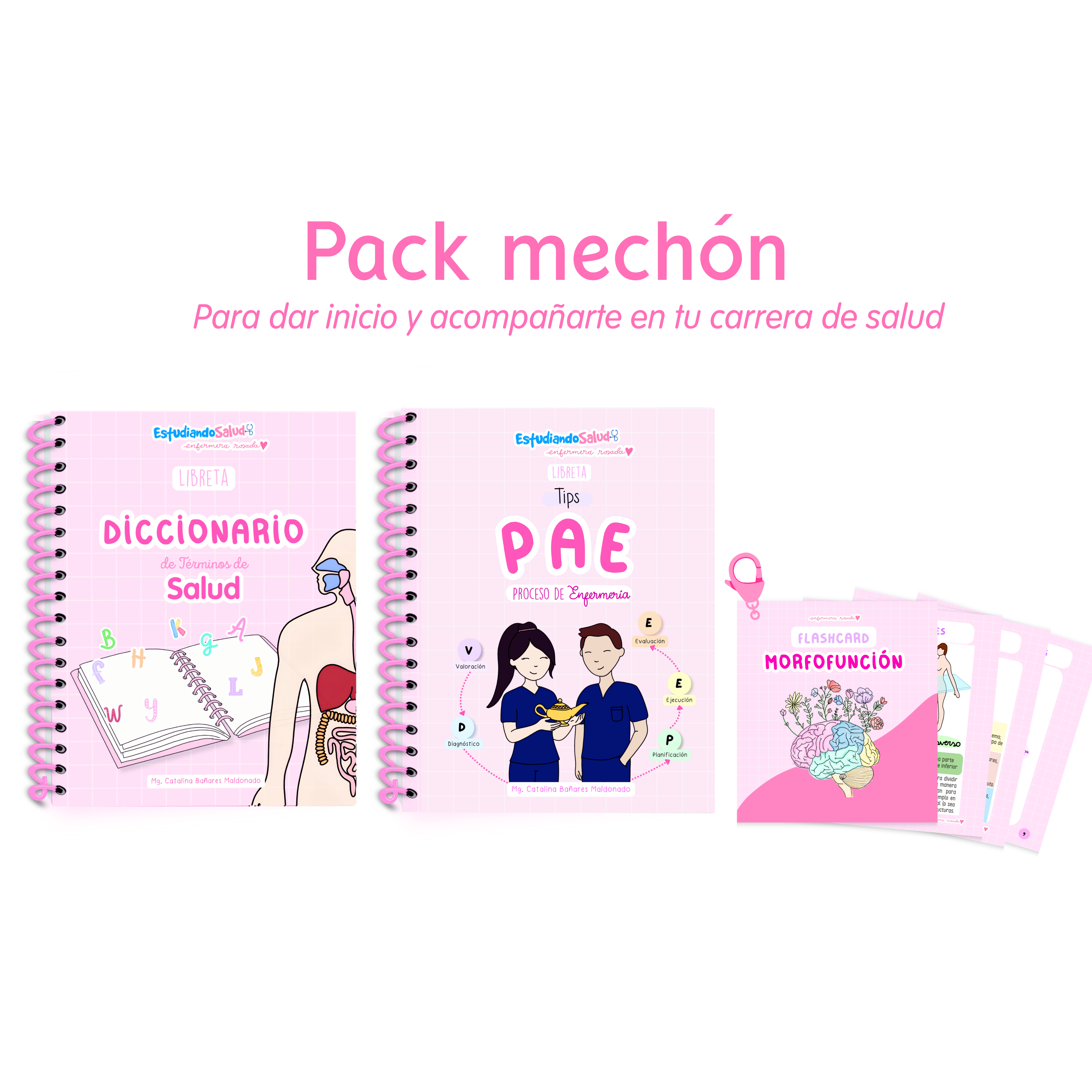 Pack Mechón — libreta de bolsillo para estudiantes de enfermería | Enfermera Rosada (1)