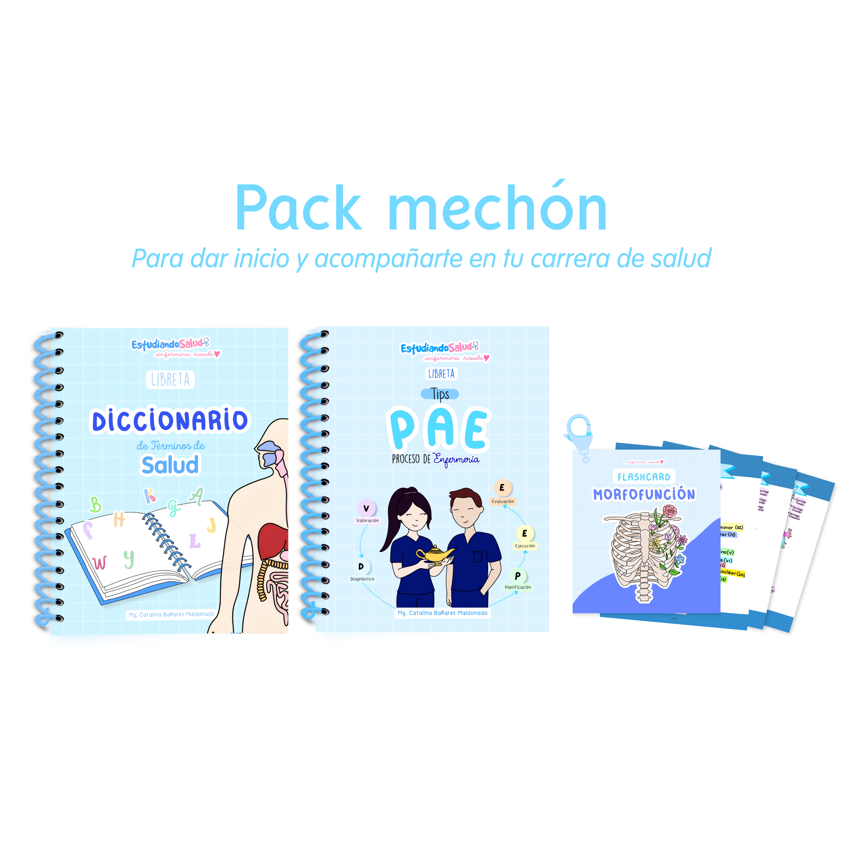 Pack Mechón — libreta de bolsillo para estudiantes de enfermería | Enfermera Rosada (2)