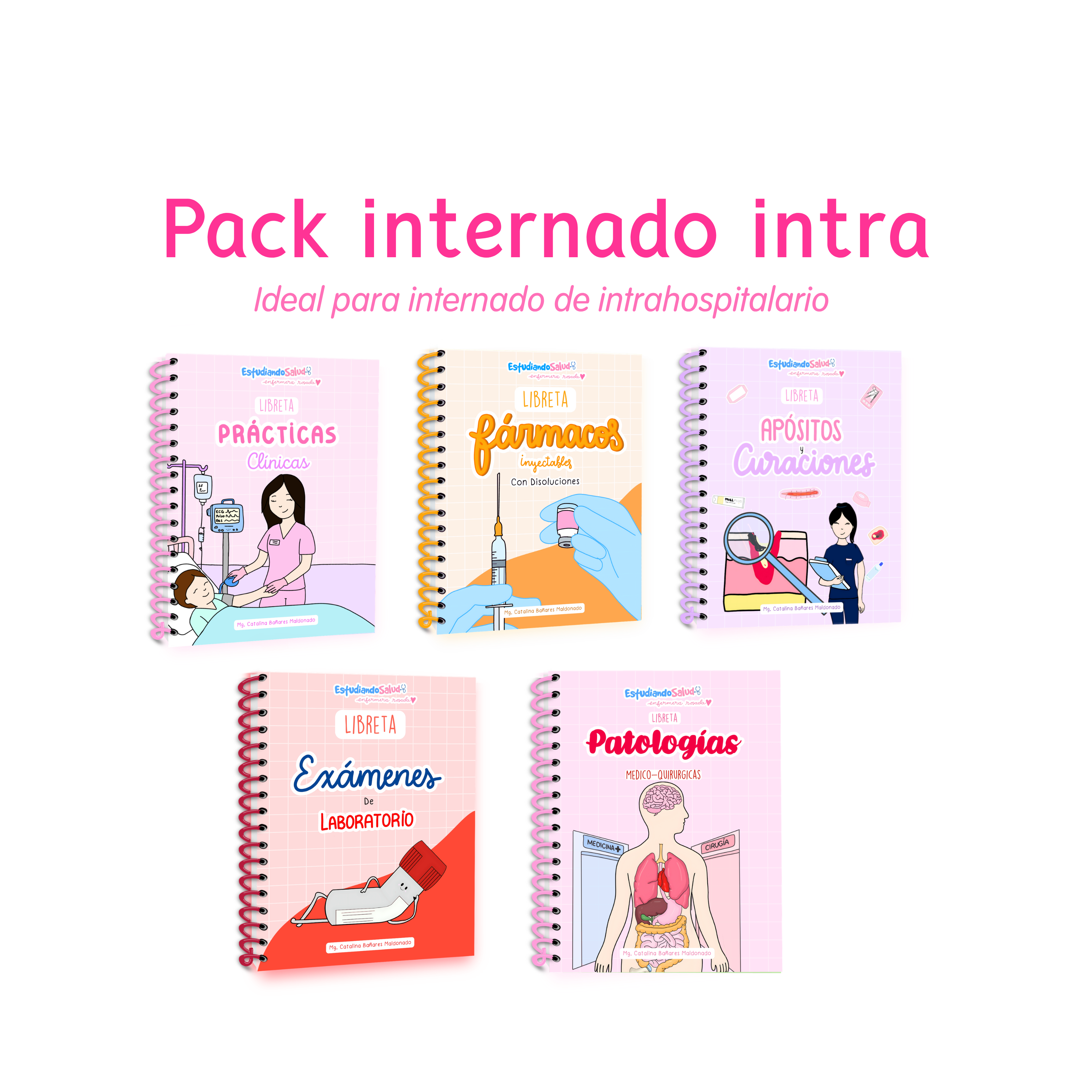 Pack Internado Intrahospitalario — libreta de bolsillo para estudiantes de enfermería | Enfermera Rosada (1)