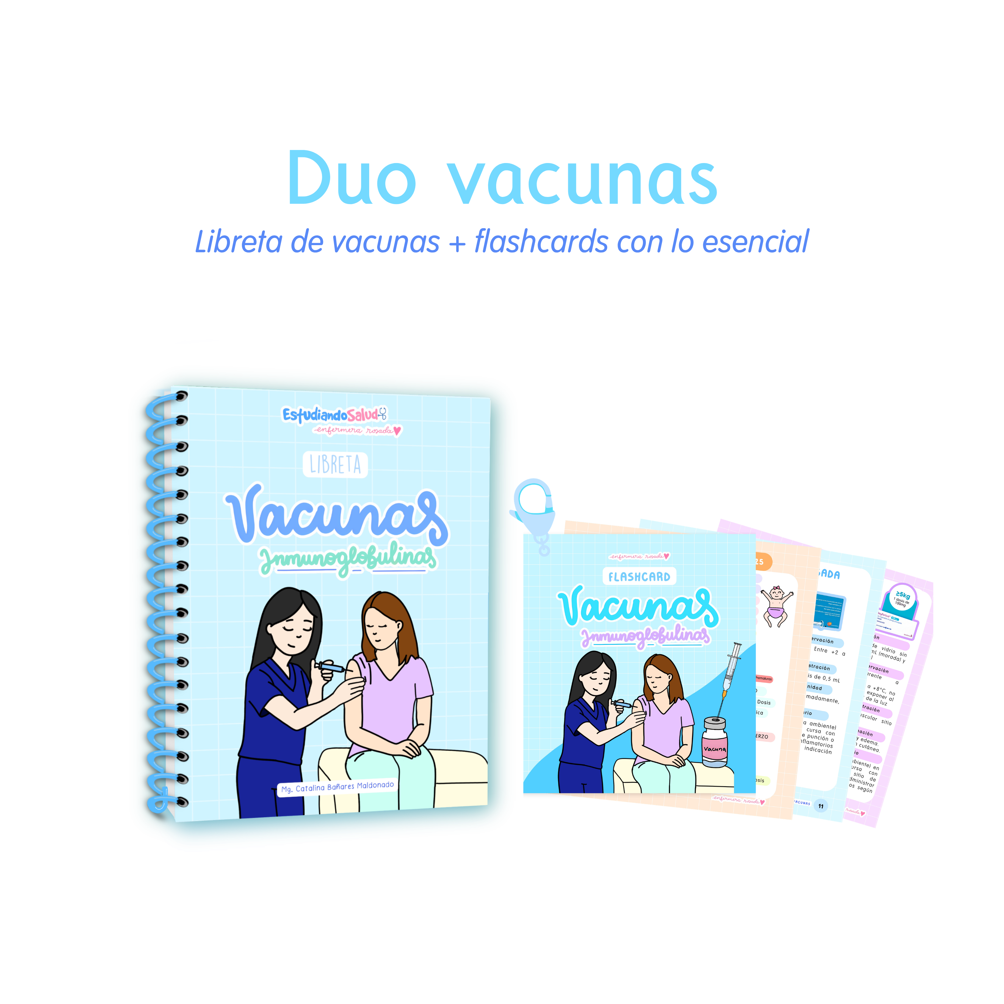 Dúo Vacunas — libreta de bolsillo para estudiantes de enfermería | Enfermera Rosada (2)