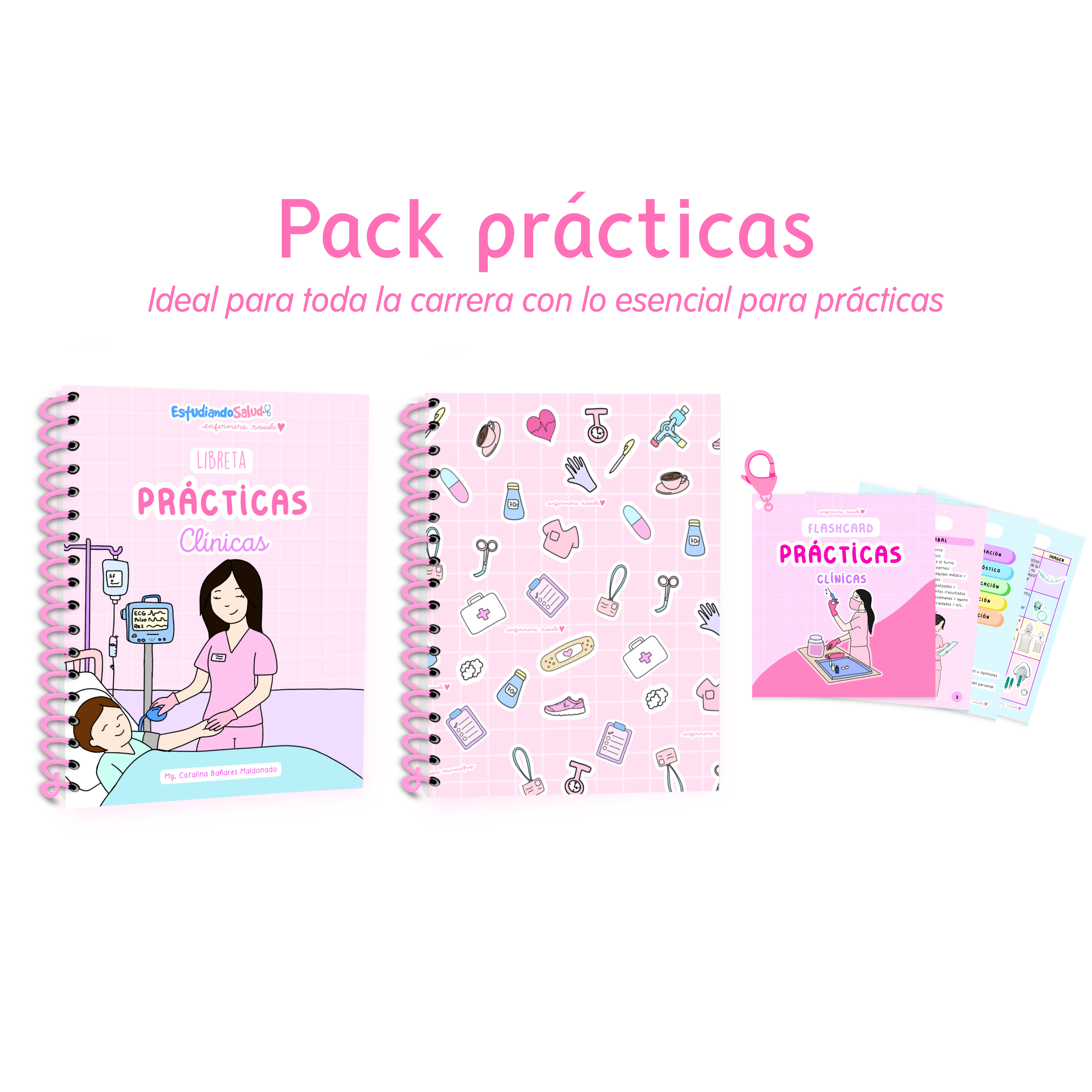 Pack Prácticas Clínicas — libreta de bolsillo para estudiantes de enfermería | Enfermera Rosada (1)