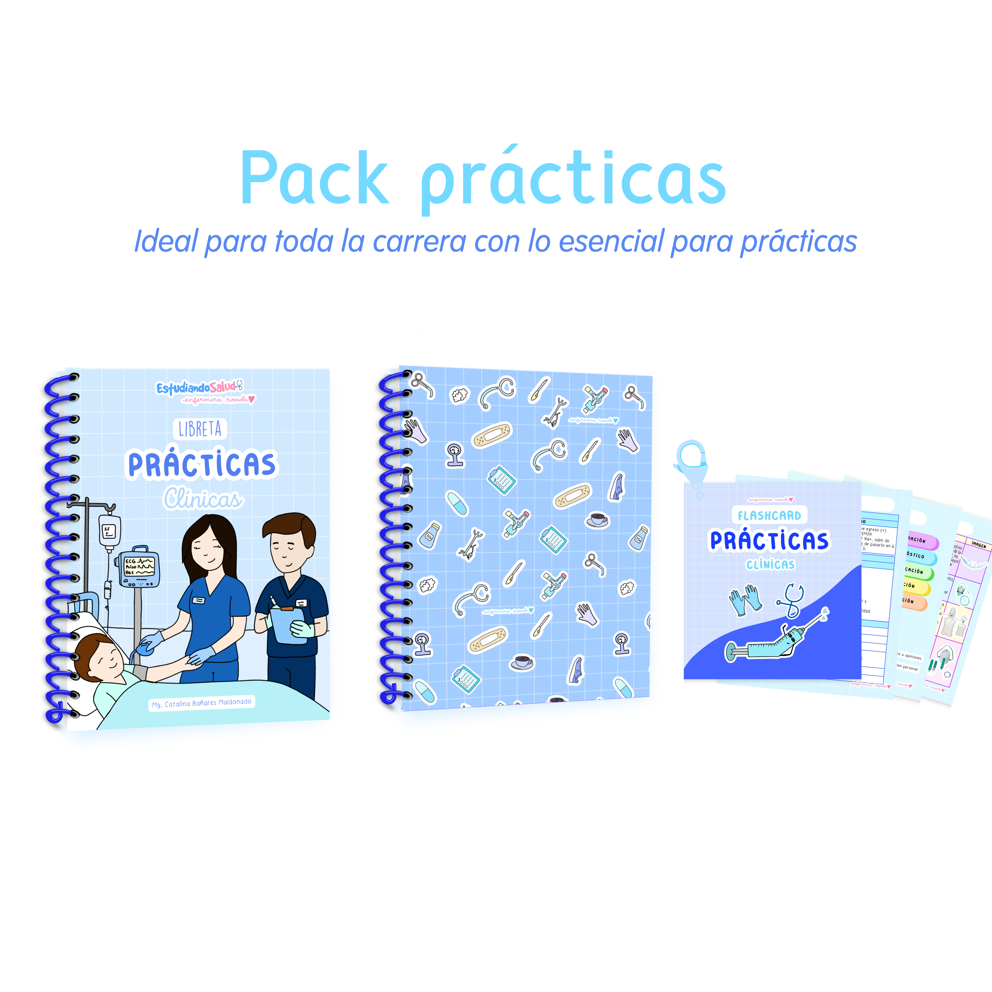 Pack Prácticas Clínicas — libreta de bolsillo para estudiantes de enfermería | Enfermera Rosada (2)