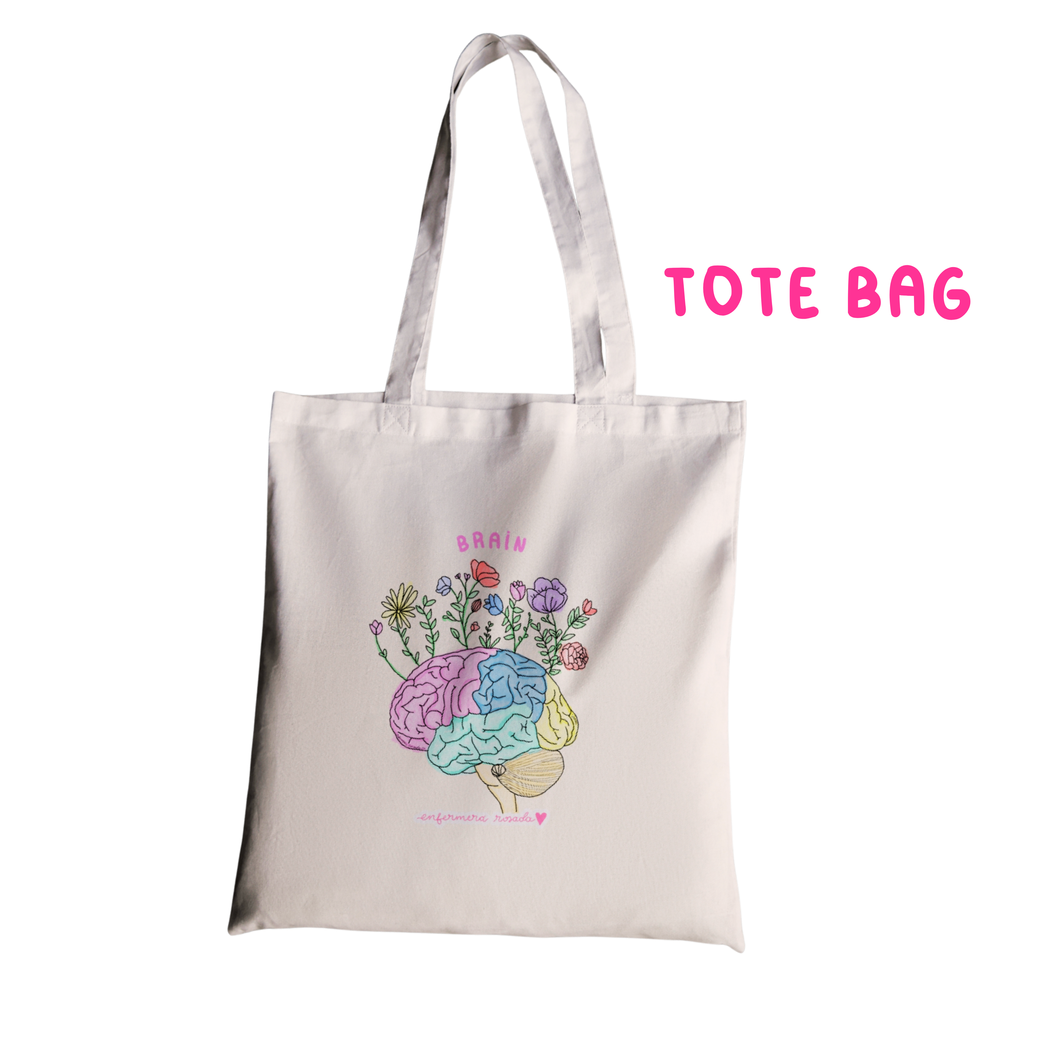 Tote Bag Brain Heart — libreta de bolsillo para estudiantes de enfermería | Enfermera Rosada (1)