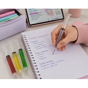 Lápiz Gel Diseño Jeringa — libreta de bolsillo para estudiantes de enfermería | Enfermera Rosada