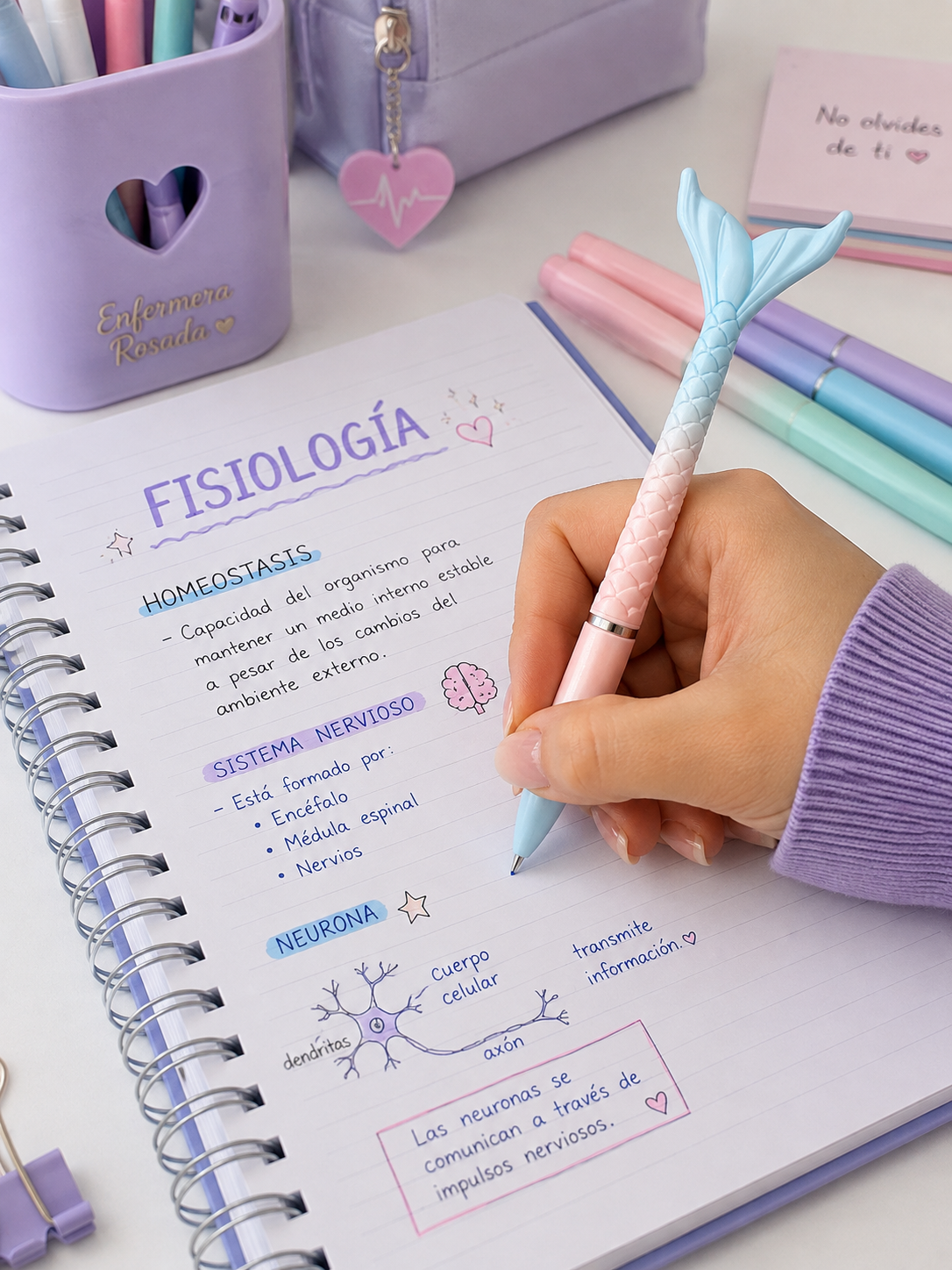 Lápiz Sirena — libreta de bolsillo para estudiantes de enfermería | Enfermera Rosada (1)