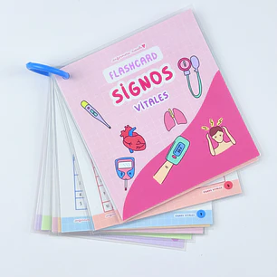 Flashcards Signos Vitales — libreta de bolsillo para estudiantes de enfermería | Enfermera Rosada