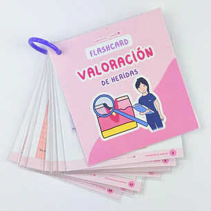 Flashcards Valoración de Heridas — libreta de bolsillo para estudiantes de enfermería | Enfermera Rosada
