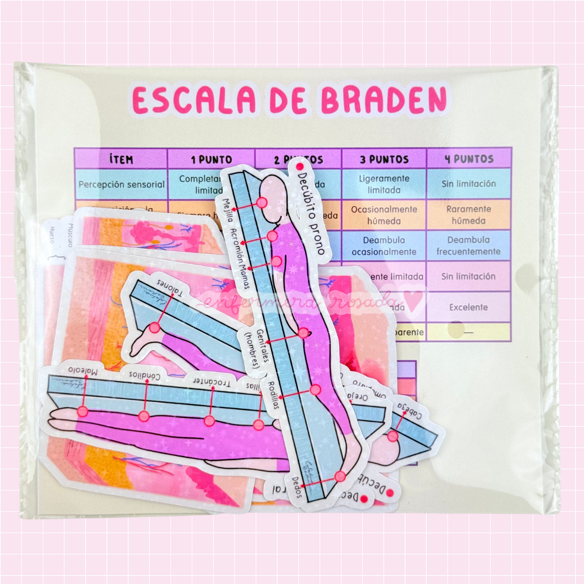 STICKERS — libreta de bolsillo para estudiantes de enfermería | Enfermera Rosada (2)