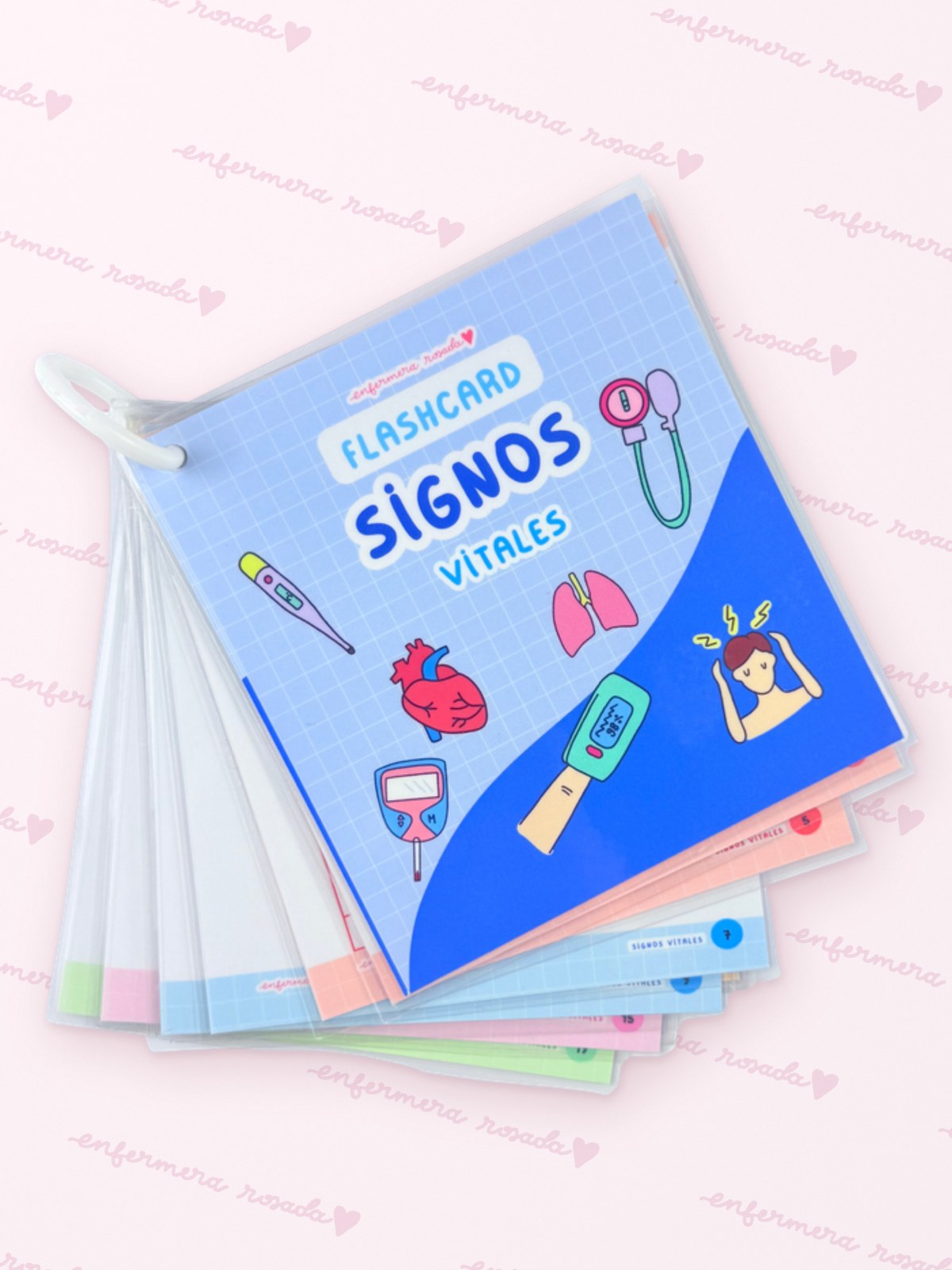 Flashcards Signos Vitales — libreta de bolsillo para estudiantes de enfermería | Enfermera Rosada (2)